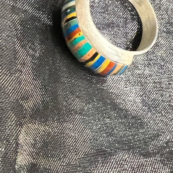 RARE…Rainbow Casillica Sterling Silver Band - Picture 4 of 6